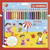Trojhranná pastelka STABILO Trio silná - 24 ks sada s ořezávátkem