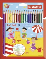 Trojhranná pastelka STABILO Trio silná - 18 ks sada s ořezávátkem