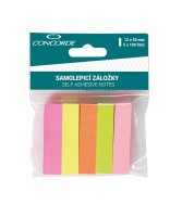 Samolepicí záložky neon 12 x 50 mm - 5 x 100 listů - A0983 