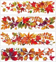 Okenní fólie - pruh - Podzimní listí - 59 x 15 cm - 881