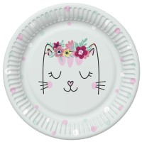 Papírové talíře velké - Smiling Cat - 23 cm - 8 ks - TD02_OG_037901