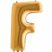 Fóliový balónek 102 cm - písmeno F - zlatý - WGOLD F