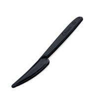 Nůž (PP) znovupoužitelný - černý - 18,5 cm - 50 ks - 22098