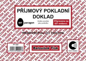 Přijmový pokladní doklad A6 propisovací - PT020