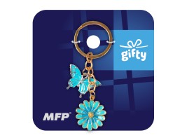 Klíčenka Charm - Modrý motýl - 1042483