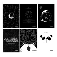 Školní sešit 554 - Black & White - A5, linkovaný, 54 listů