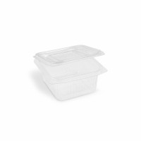 Miska hranatá průhledná s víčkem 500 ml - 77705