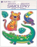 Samolepka na zeď - Krokodýl - prostorová, třpytivá - 31 x 25 cm - 10399