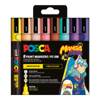 Sada akrylových popisovačů Posca PC-5M - 1,8–2,5 mm - MANGA -  8 ks - P302422395