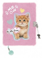 Plyšový zápisník se zámkem - Pastel Cat