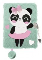 Plyšový zápisník se zámkem - Panda Balerina