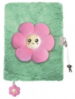 Plyšový zápisník se zámkem - Flower