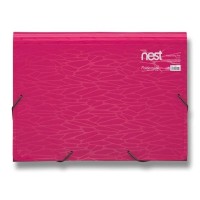 Desky na dokumenty NEST A4 - 13 kapes - růžová - 1314/1109500