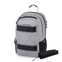 Studentský batoh + etue OXY Sport - Grey Melange - 9-23226E









