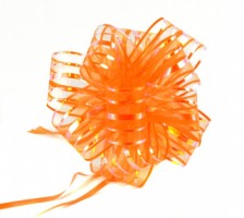 Stuha stahovací - organza LUX - 5/135 cm - oranžová - 161609