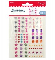 Samolepicí kamínky - mix barev - 100 ks - 33100-205