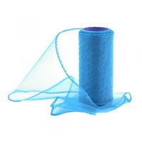 Organza obšitá 12cm/9m - mořská modrá - 240023