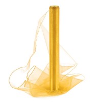 Organza obšitá 40cm/9m - žlutá - 242011