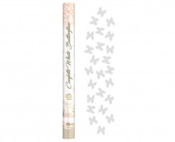 Vystřelovací konfety - White butterflies - JC-KPBMO60