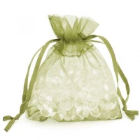 Dárkový sáček organza 12 x 17 cm - olivová - 9644