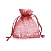 Dárkový sáček organza 9 x 12 cm - bordó - 9629