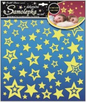 Samolepka na zeď svítící ve tmě - hvězdičky s glitry - 10093