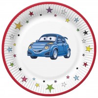 Papírové talíře velké - Cartoon Cars - 23 cm - 8 ks - TD02_OG_037101